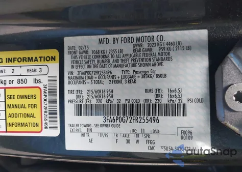 2015 Ford Fusion S из США, поврежденный, VIN 3FA6P0G72FR255496